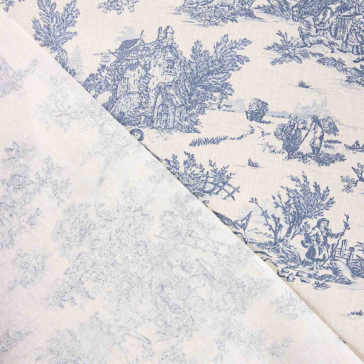 Toile de Jouy Kunstharz Baumwolle Blau-Weiß - Ribes y Casals