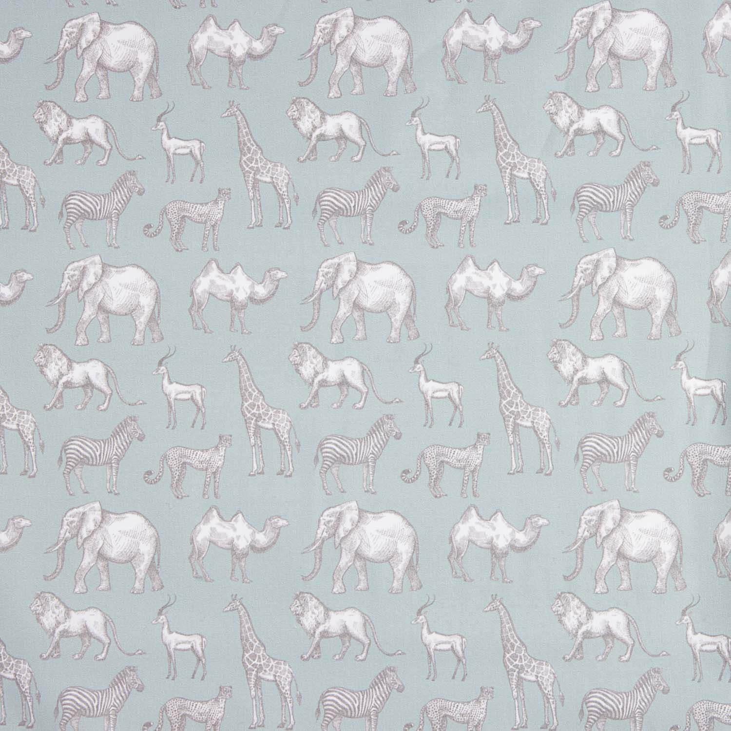 Safari Aqua Bedruckter Perkal - Ribes y Casals