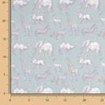 Safari Aqua Bedruckter Perkal - Ribes y Casals