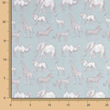 Safari Aqua Bedruckter Perkal - Ribes y Casals
