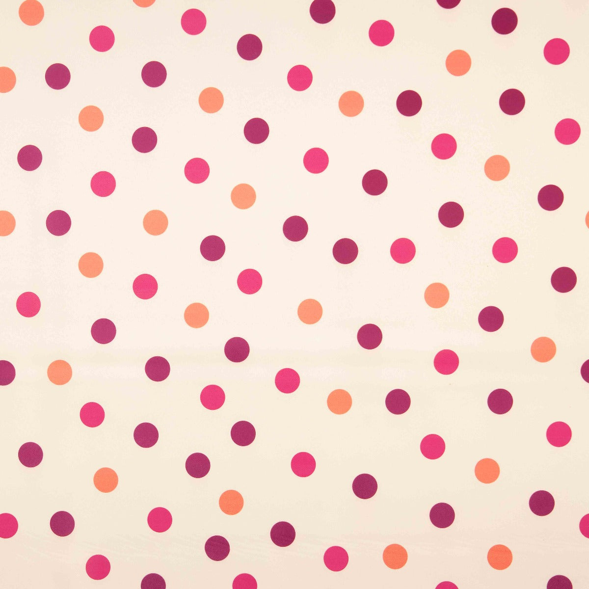 Fama Stretch-Stoffrest, glänzend, fuchsiafarbene Punkte – verschiedene Maße, Breite 140 cm - Ribes y Casals