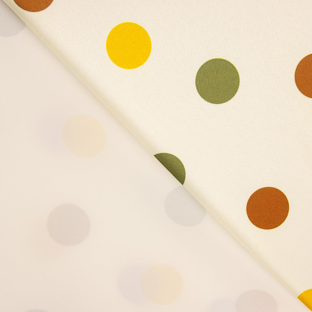 Retal Fama Strecht Shiny Oil Polka Dots - Verschiedene Größen x Breite 140 cm - Ribes y Casals