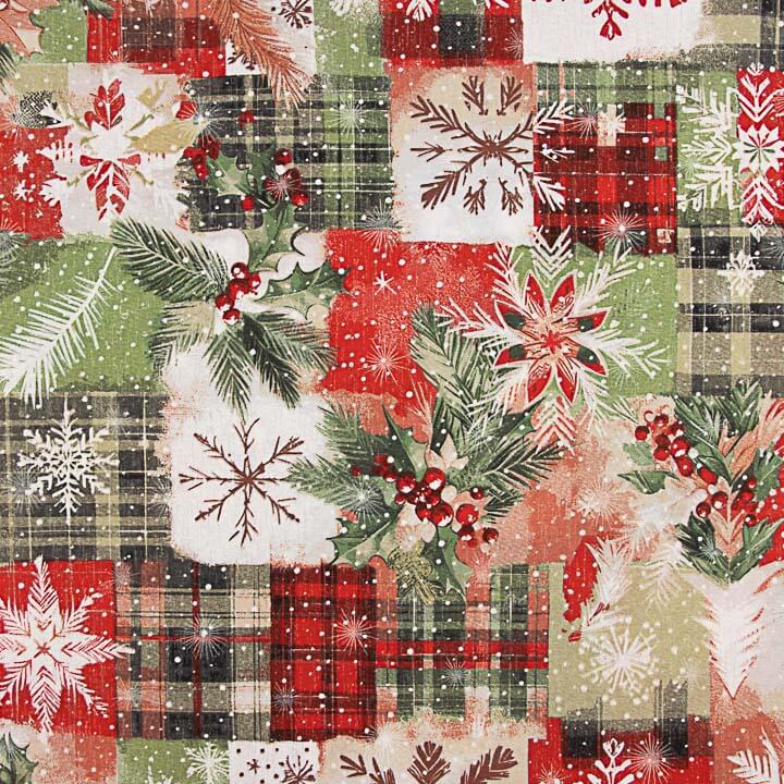Bedrucktes Canvas mit Weihnachtsmotiv im schottischen Patchwork-Stil - Ribes y Casals
