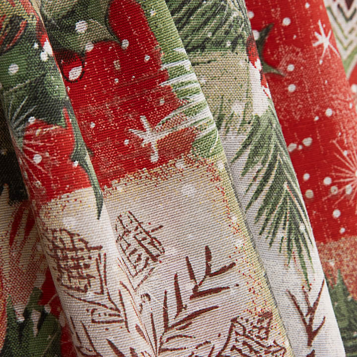 Bedrucktes Canvas mit Weihnachtsmotiv im schottischen Patchwork-Stil - Ribes y Casals