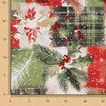 Bedrucktes Canvas mit Weihnachtsmotiv im schottischen Patchwork-Stil - Ribes y Casals