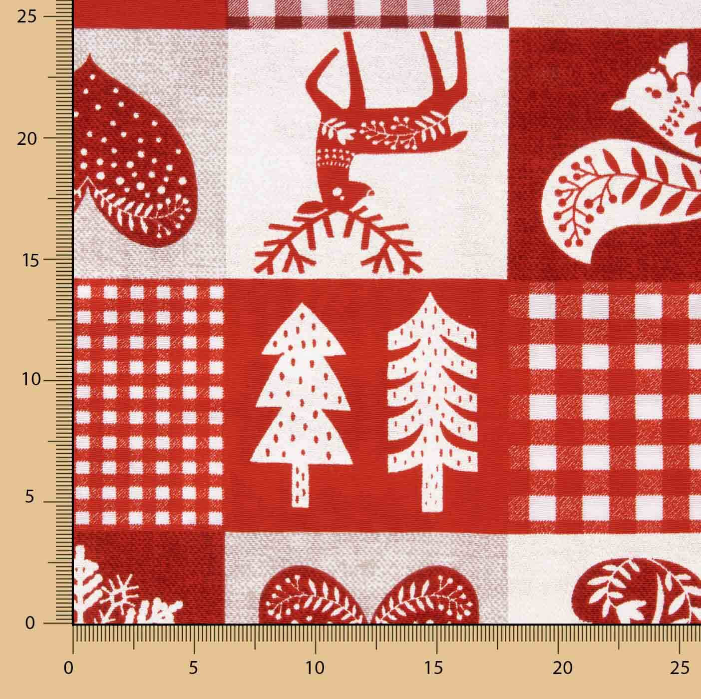 Bedrucktes Canvas „Weihnachten“ im nordischen Patchwork-Stil - Ribes y Casals
