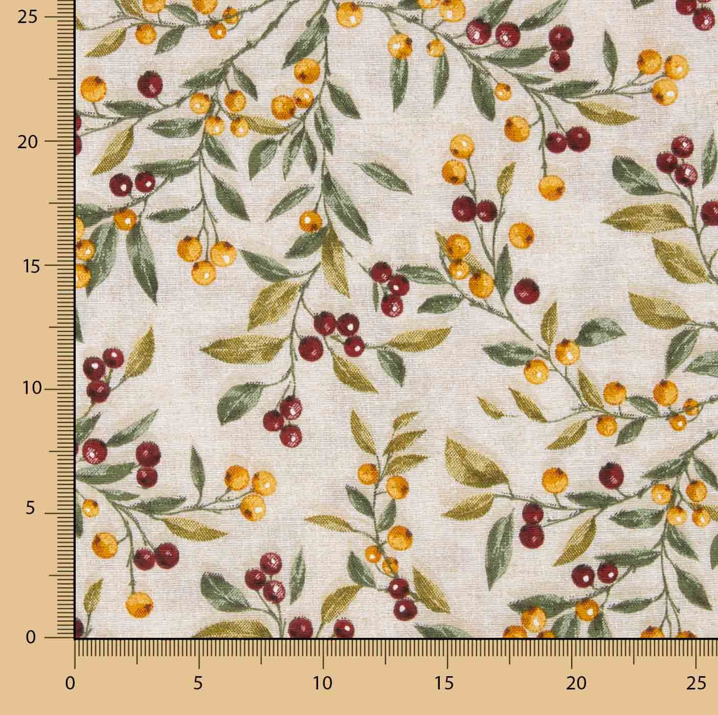 Bedrucktes Canvas „Weihnachten – Zweige und Beeren“ - Ribes y Casals