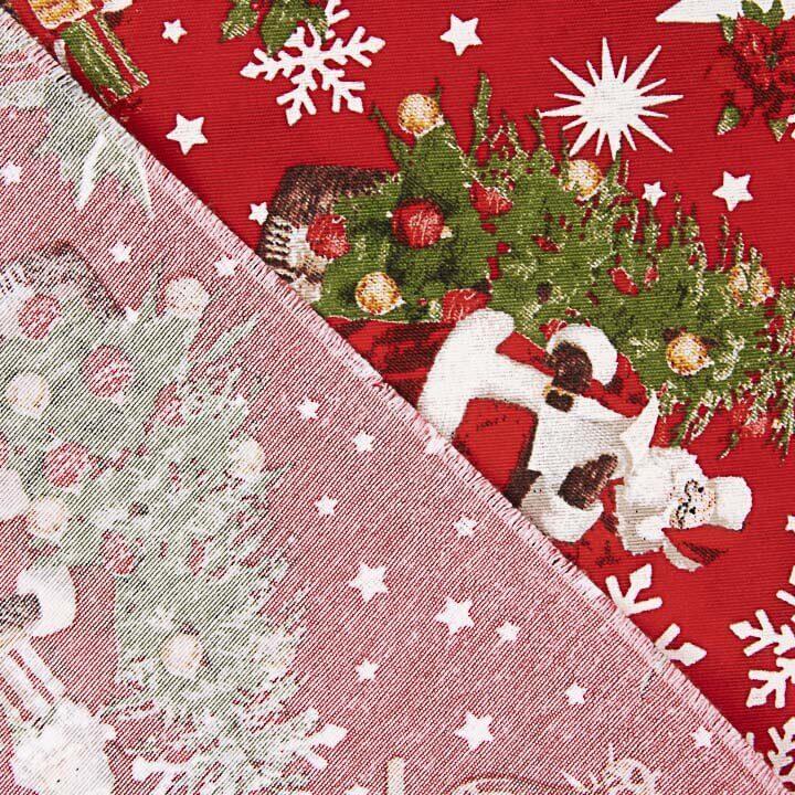 Bedrucktes Canvas mit Weihnachtsmotiven: Weihnachtsmann und Weihnachtsbaum - Ribes y Casals