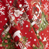 Bedrucktes Canvas mit Weihnachtsmotiven: Weihnachtsmann und Weihnachtsbaum - Ribes y Casals