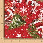 Bedrucktes Canvas mit Weihnachtsmotiven: Weihnachtsmann und Weihnachtsbaum - Ribes y Casals