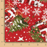 Bedrucktes Canvas mit Weihnachtsmotiven: Weihnachtsmann und Weihnachtsbaum - Ribes y Casals