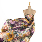 Satin mit gelbem Dahlienmuster - Ribes y Casals