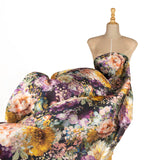 Satin mit gelbem Dahlienmuster - Ribes y Casals