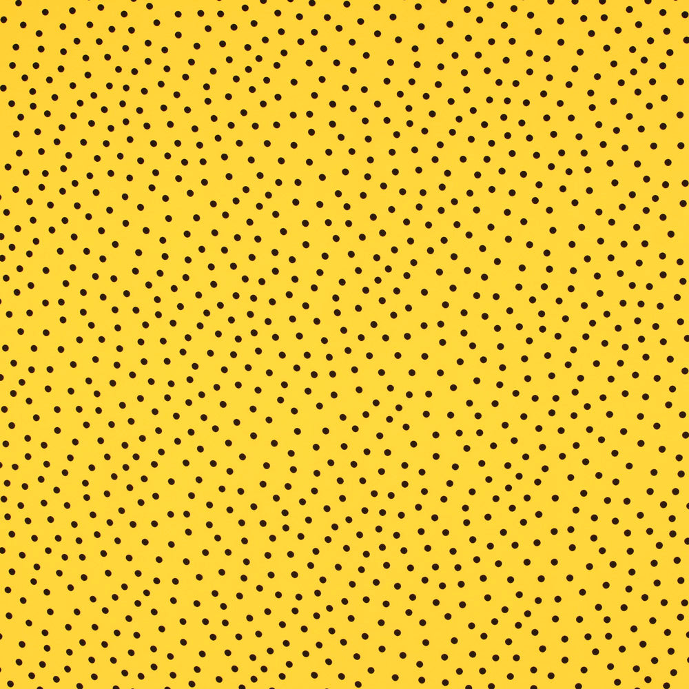 Krepp-Polka-Dots Schwarz 7mm Gelb - Ribes y Casals