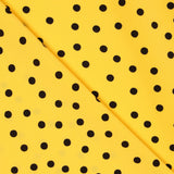 Krepp-Polka-Dots Schwarz 7mm Gelb - Ribes y Casals