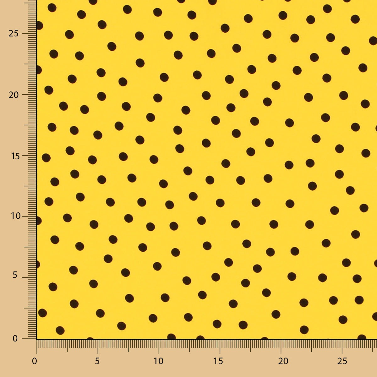 Krepp-Polka-Dots Schwarz 7mm Gelb - Ribes y Casals
