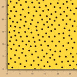 Krepp-Polka-Dots Schwarz 7mm Gelb - Ribes y Casals