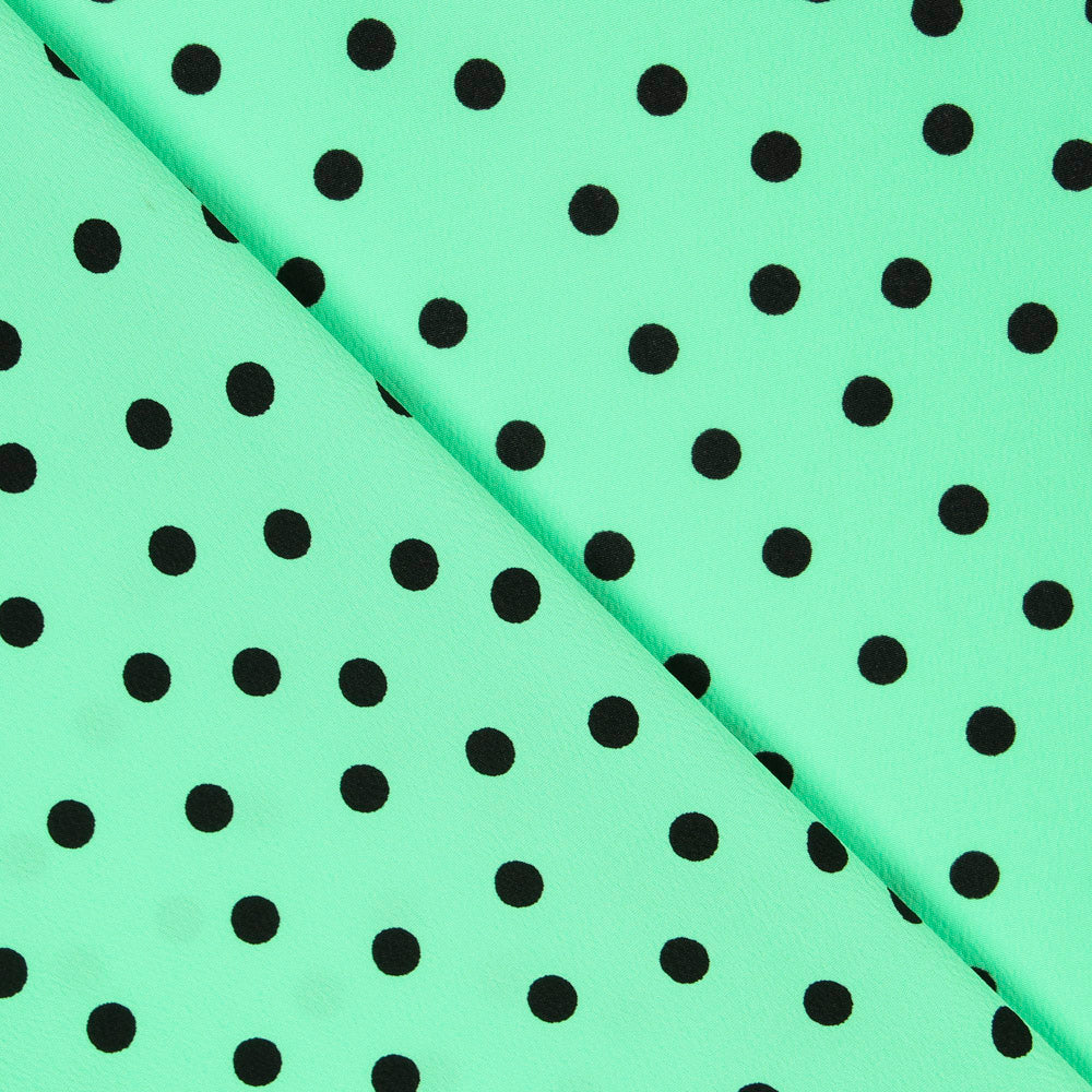 Krepp-Polka-Dots Schwarz 7mm Mint - Ribes y Casals