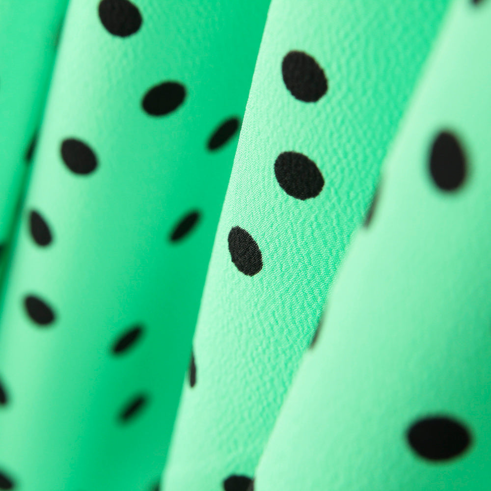 Krepp-Polka-Dots Schwarz 7mm Mint - Ribes y Casals