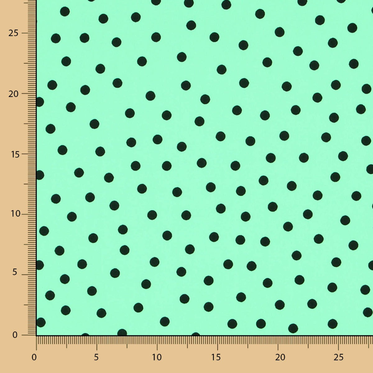 Krepp-Polka-Dots Schwarz 7mm Mint - Ribes y Casals
