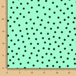 Krepp-Polka-Dots Schwarz 7mm Mint - Ribes y Casals