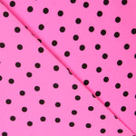 Krepp-Polka-Dots Schwarz 7mm Fuchsia - Ribes y Casals