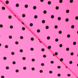Krepp-Polka-Dots Schwarz 7mm Fuchsia - Ribes y Casals