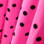 Krepp-Polka-Dots Schwarz 7mm Fuchsia - Ribes y Casals