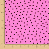 Krepp-Polka-Dots Schwarz 7mm Fuchsia - Ribes y Casals