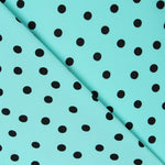 Crepe Polka Dots Schwarz 7mm Türkis - Ribes y Casals