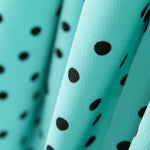 Crepe Polka Dots Schwarz 7mm Türkis - Ribes y Casals