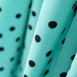 Crepe Polka Dots Schwarz 7mm Türkis - Ribes y Casals