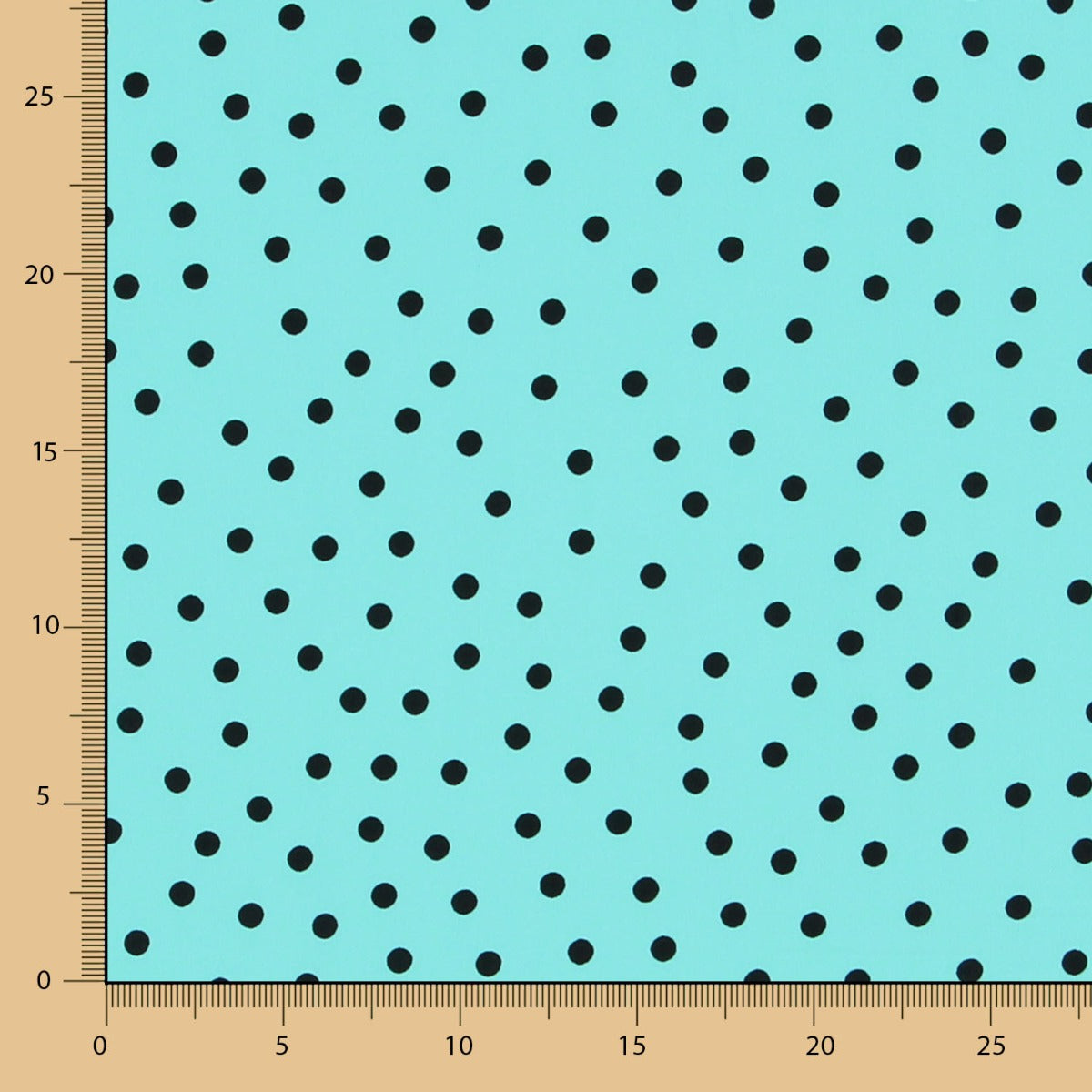 Crepe Polka Dots Schwarz 7mm Türkis - Ribes y Casals