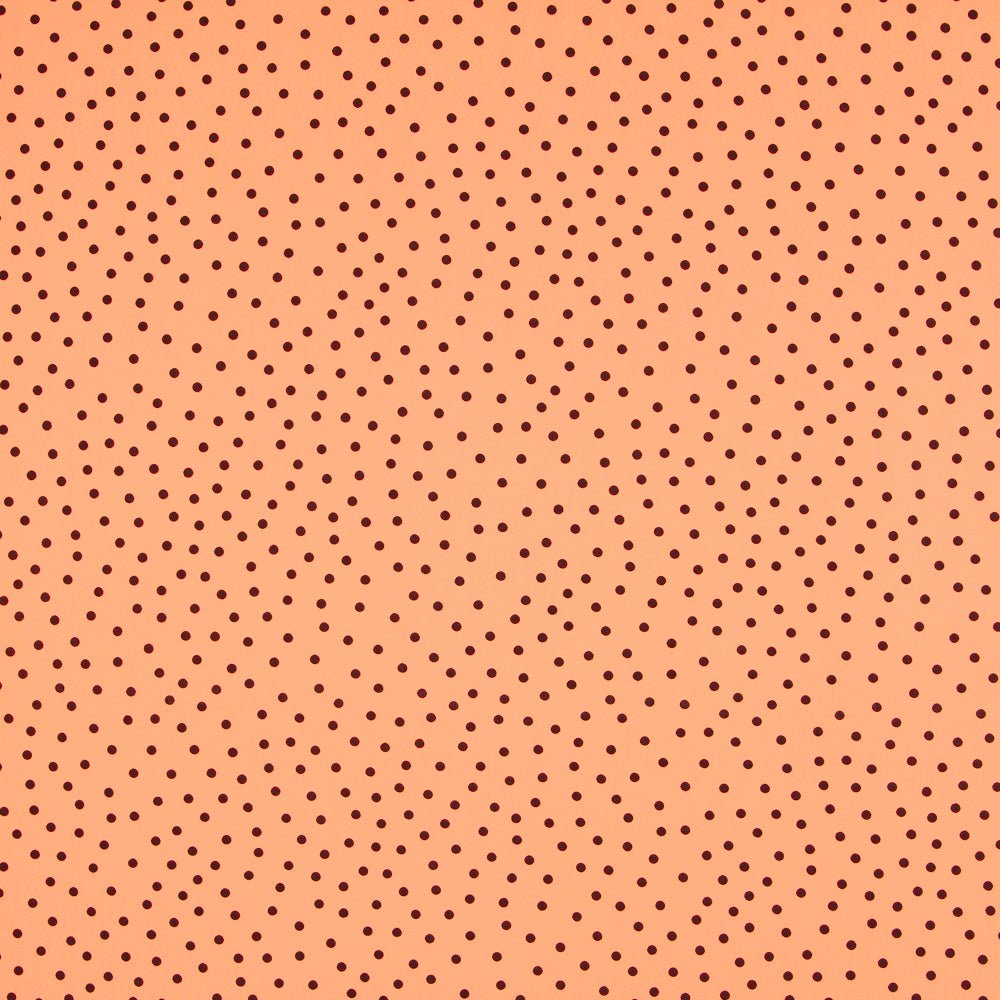 Krepp-Polka-Dots Schwarz 7mm Tangerine - Ribes y Casals