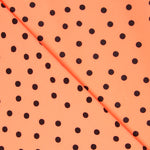 Krepp-Polka-Dots Schwarz 7mm Tangerine - Ribes y Casals