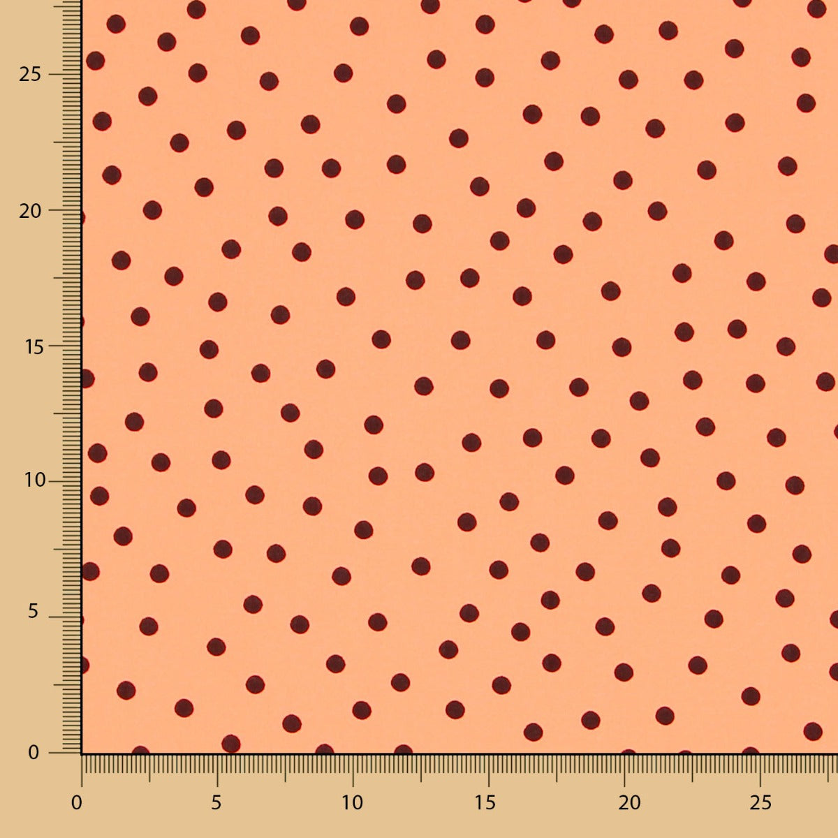 Krepp-Polka-Dots Schwarz 7mm Tangerine - Ribes y Casals