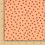 Krepp-Polka-Dots Schwarz 7mm Tangerine - Ribes y Casals