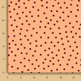 Krepp-Polka-Dots Schwarz 7mm Tangerine - Ribes y Casals