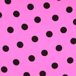 Crepe Polka Dots Schwarz 55mm Fuchsia - Ribes y Casals