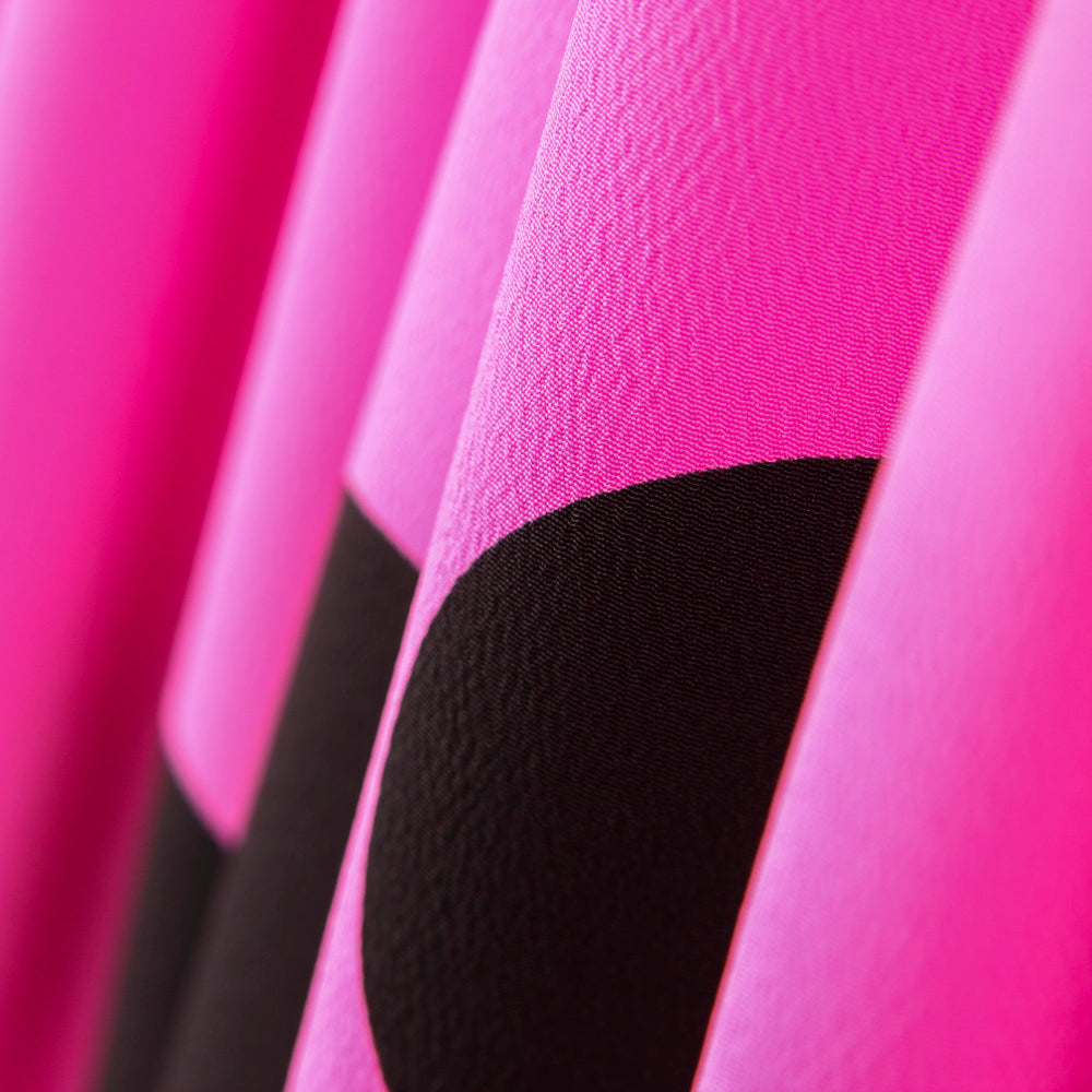 Crepe Polka Dots Schwarz 55mm Fuchsia - Ribes y Casals