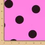 Crepe Polka Dots Schwarz 55mm Fuchsia - Ribes y Casals