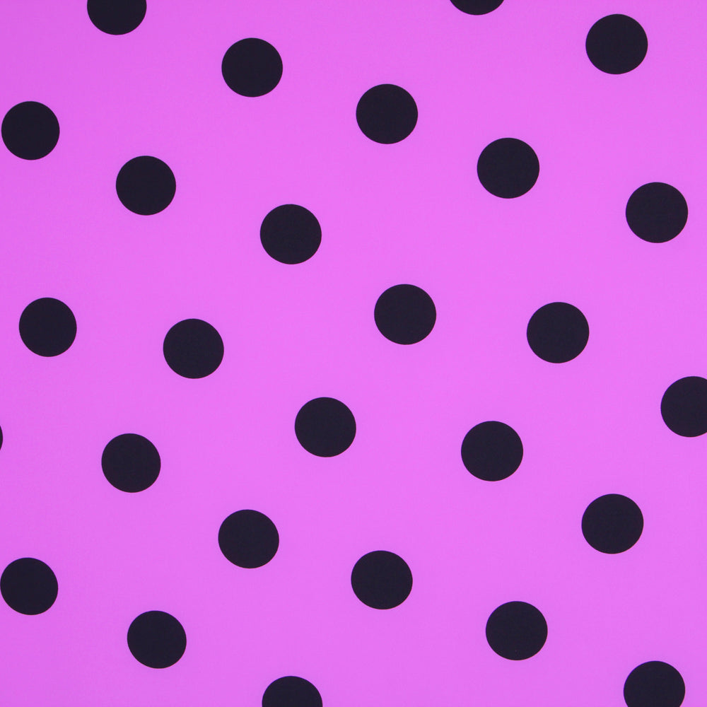 Crepe Polka Dots Schwarz 55mm Violett - Ribes y Casals