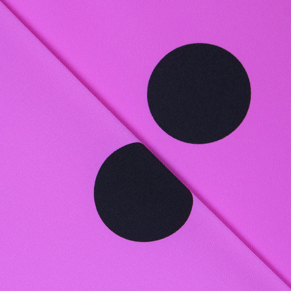 Crepe Polka Dots Schwarz 55mm Violett - Ribes y Casals