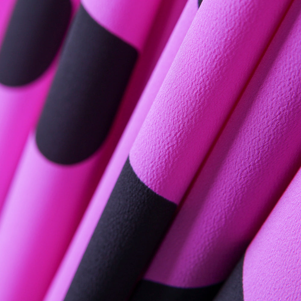 Crepe Polka Dots Schwarz 55mm Violett - Ribes y Casals