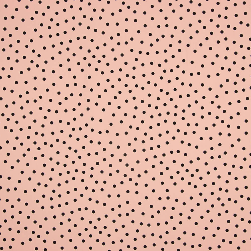 Krepp-Polka-Dots Schwarz 7mm Rosa - Ribes y Casals