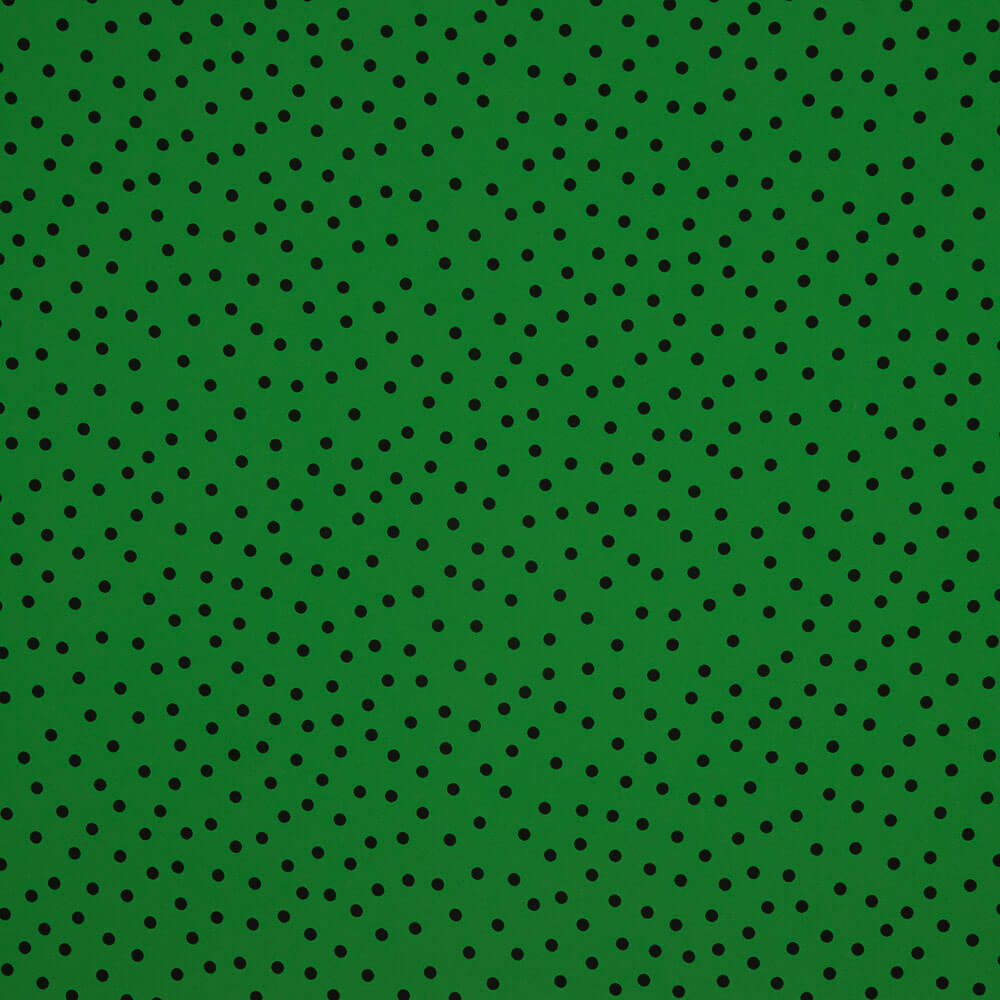 Krepp-Polka-Dots Schwarz 7mm Andalusiengrün - Ribes y Casals