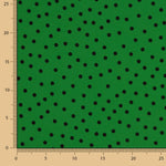 Krepp-Polka-Dots Schwarz 7mm Andalusiengrün - Ribes y Casals