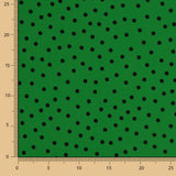 Krepp-Polka-Dots Schwarz 7mm Andalusiengrün - Ribes y Casals