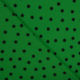 Krepp-Polka-Dots Schwarz 7mm Andalusiengrün - Ribes y Casals