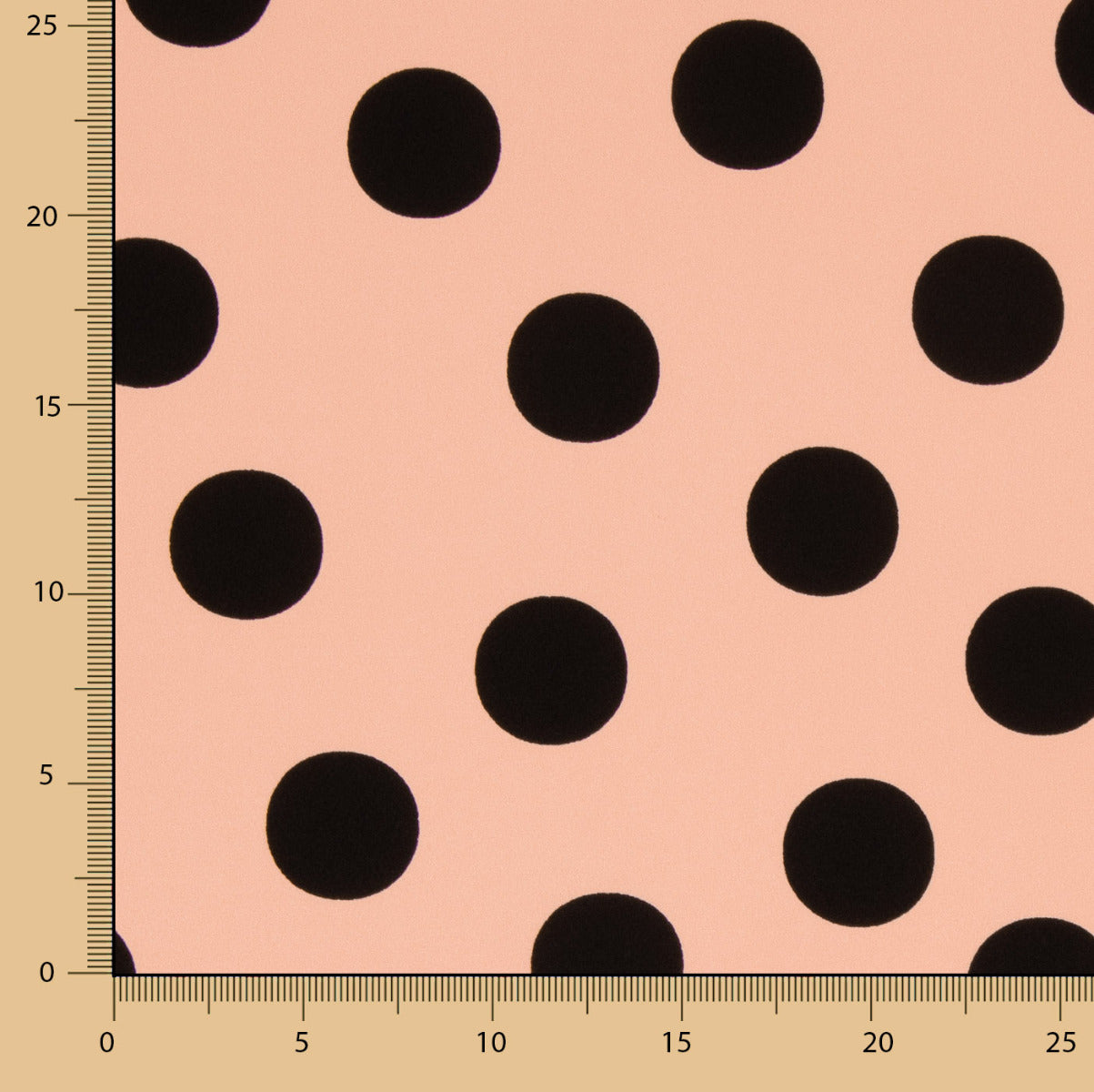 Krepp-Polka-Dots Schwarz 33mm Rosa - Ribes y Casals
